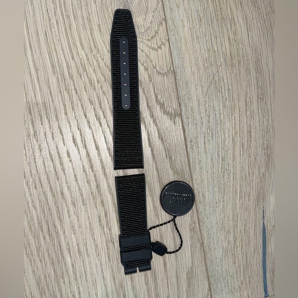 SOLD IWC Schaffhausen Rubber-Polyester Strap Black 20/18 - NWT - Picture 1 of 2